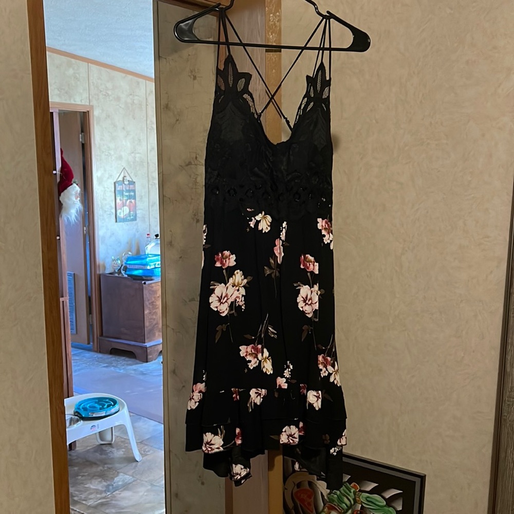 Black floral sundress